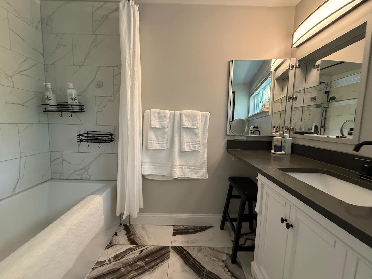 Bathroom Shower Sink Heated Floors — Urban Spa Retreat, Monroeville PA